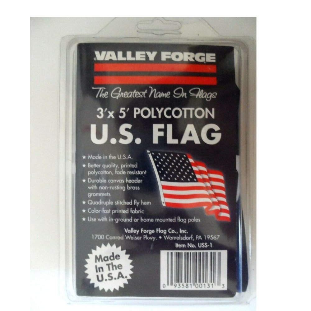 Valley Forge Flag 3' x 5' Polycotton U.S. Flag USS-1